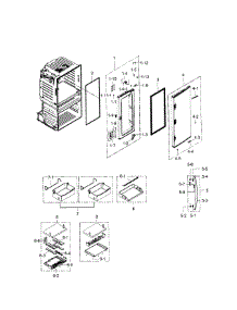 Right Door parts for Samsung Refrigerator RF28JBEDBSG/AA / 0000 from AppliancePartsPros.com