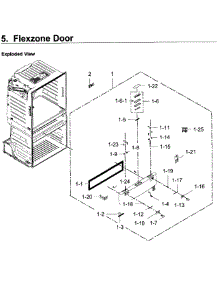 Flexzone Door parts for Samsung Refrigerator RF28JBEDBSR/AA / 0006 from AppliancePartsPros.com
