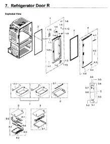 Fridge Door R parts for Samsung Refrigerator RF28JBEDBSR/AA / 0005 from AppliancePartsPros.com