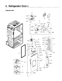 Fridge Door L parts for Samsung Refrigerator RF28JBEDBSR/AA / 0002 from AppliancePartsPros.com