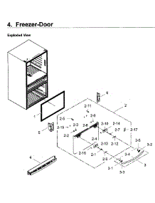 Freezer Door parts for Samsung Refrigerator RF28JBEDBSR/AA / 0000 from AppliancePartsPros.com