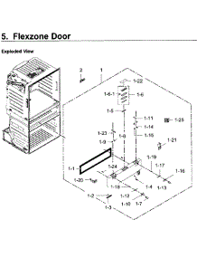 Flexzone Door parts for Samsung Refrigerator RF28JBEDBSR/AA / 0004 from AppliancePartsPros.com