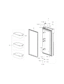 Fridge Door R parts for Samsung Refrigerator RF28K9070SG/AA / 0000 from AppliancePartsPros.com