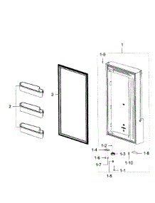 Freezer Door R parts for Samsung Refrigerator RF28K9380SG/AA / 0000 from AppliancePartsPros.com