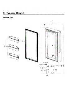 Freezer Door R parts for Samsung Refrigerator RF28K9580SG/AA / 0000 from AppliancePartsPros.com