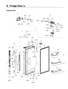 Fridge Door L parts for Samsung Refrigerator RF28K9580SG/AA / 0000 from AppliancePartsPros.com