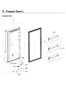 Freezer Door L parts for Samsung Refrigerator RF28K9580SR/AA / 0000 from AppliancePartsPros.com