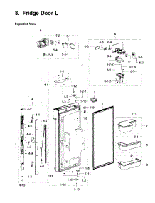 Fridge Door L parts for Samsung Refrigerator RF28K9580SR/AA / 0000 from AppliancePartsPros.com