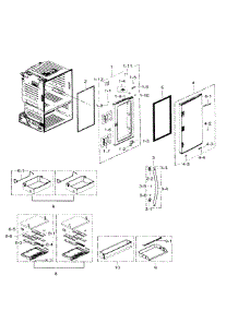 Door Right parts for Samsung Refrigerator RF30HDEDTSR/AA / 0005 from AppliancePartsPros.com