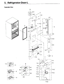 Fridge Door L parts for Samsung Refrigerator RF30KMEDBSG/AA / 0000 from AppliancePartsPros.com