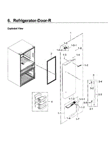 Fridge Door R parts for Samsung Refrigerator RF30KMEDBSR/AA / 0002 from AppliancePartsPros.com