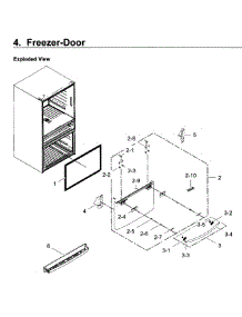 Freezer Door parts for Samsung Refrigerator RF30KMEDBSR/AA / 0001 from AppliancePartsPros.com