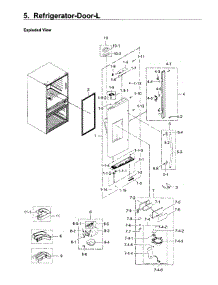 Fridge Door L parts for Samsung Refrigerator RF30KMEDBSR/AA / 0001 from AppliancePartsPros.com