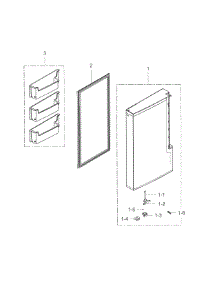 Freezer Door L parts for Samsung Refrigerator RF34H9950S4/AA / 0001 from AppliancePartsPros.com