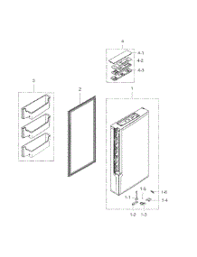 Freezer Door R parts for Samsung Refrigerator RF34H9950S4/AA / 0001 from AppliancePartsPros.com