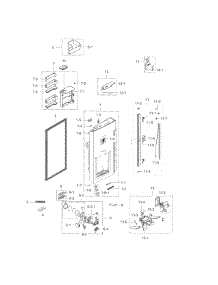 Frdige Door L parts for Samsung Refrigerator RF34H9950S4/AA / 0001 from AppliancePartsPros.com