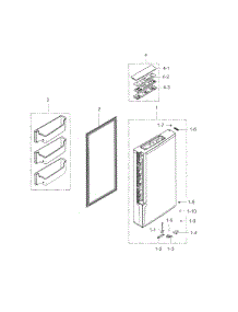 Freezer Door R parts for Samsung Refrigerator RF34H9950S4/AA / 0002 from AppliancePartsPros.com
