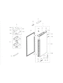 Fridge Door R parts for Samsung Refrigerator RF34H9950S4/AA / 0002 from AppliancePartsPros.com