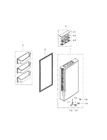 Freezer Door Right parts for Samsung Refrigerator RF34H9950S4/AA / 0000 from AppliancePartsPros.com