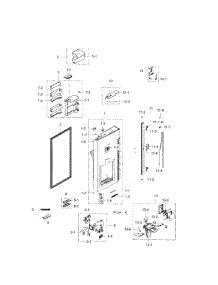Fridge Door Left parts for Samsung Refrigerator RF34H9950S4/AA / 0000 from AppliancePartsPros.com