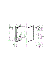 Refrigerator Door R parts for Samsung Refrigerator RFG238AARS/XAA / 0001 from AppliancePartsPros.com