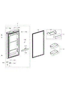 Right Door parts for Samsung Refrigerator RFG299AARS/XAA / 0000 from AppliancePartsPros.com