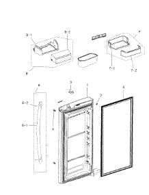 Right Door parts for Samsung Refrigerator RFG299ABRS/XAA / 0000 from AppliancePartsPros.com