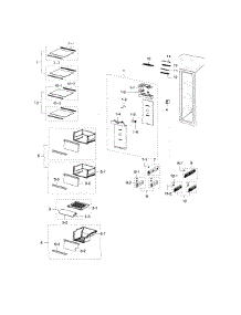 Fridge Side parts for Samsung Refrigerator RH22H8010SR/AA / 0000 from AppliancePartsPros.com