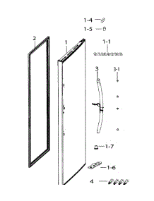 Right Door Out parts for Samsung Refrigerator RH25H5611BC/AA / 0001 from AppliancePartsPros.com