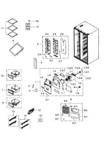 Fridge parts for Samsung Refrigerator RH25H5611SR/AA / 0001 from AppliancePartsPros.com