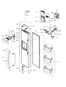 Left Door parts for Samsung Refrigerator RH25H5611SR/AA / 0001 from AppliancePartsPros.com