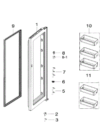 Right Door In parts for Samsung Refrigerator RH25H5611SR/AA / 0001 from AppliancePartsPros.com