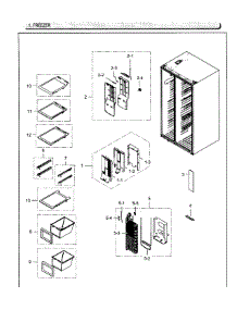 Freezer parts for Samsung Refrigerator RH25H5611WW/AA / 0002 from AppliancePartsPros.com