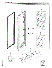 Fridge Door Inner parts for Samsung Refrigerator RH25H5611WW/AA / 0002 from AppliancePartsPros.com