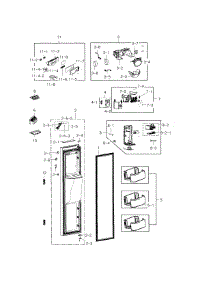 Freezer Door parts for Samsung Refrigerator RS22HDHPNBC/AA / 0000 from AppliancePartsPros.com