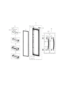 Fridge Door parts for Samsung Refrigerator RS22HDHPNBC/AA / 0000 from AppliancePartsPros.com