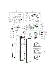 Freezer Door parts for Samsung Refrigerator RS22HDHPNSR/AA / 0000 from AppliancePartsPros.com