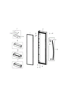 Refrigerator Door parts for Samsung Refrigerator RS22HDHPNSR/AA / 0000 from AppliancePartsPros.com