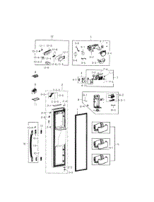 Freezer Door parts for Samsung Refrigerator RS22HDHPNWW/AA / 0000 from AppliancePartsPros.com