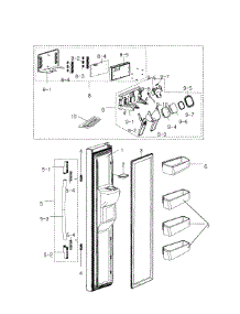 Left Door parts for Samsung Refrigerator RS2530BBP/XAA / 0000 from AppliancePartsPros.com