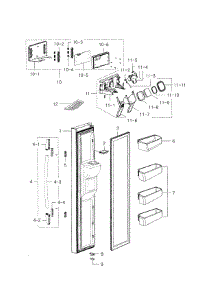 Left Door parts for Samsung Refrigerator RS2530BWP/XAA / 0000 from AppliancePartsPros.com