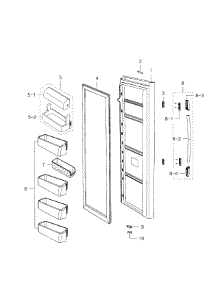 Right Door parts for Samsung Refrigerator RS2530BWP/XAA / 0000 from AppliancePartsPros.com