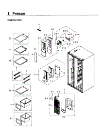 Freezer parts for Samsung Refrigerator RS25H5121SR/AA / 0001 from AppliancePartsPros.com