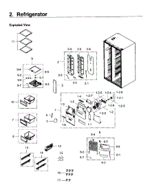 Refrigerator parts for Samsung Refrigerator RS25H5121SR/AA / 0001 from AppliancePartsPros.com
