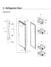 Fridge Door parts for Samsung Refrigerator RS25H5121SR/AA / 0001 from AppliancePartsPros.com
