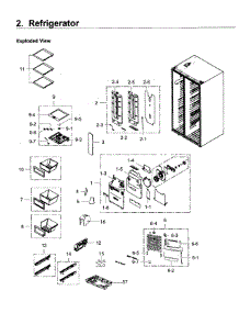 Refrigerator parts for Samsung Refrigerator RS25H5121SR/AA / 0002 from AppliancePartsPros.com