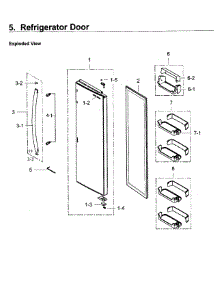 Fridge Door parts for Samsung Refrigerator RS25H5121SR/AA / 0002 from AppliancePartsPros.com