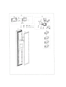 Freezer Door parts for Samsung Refrigerator RS25J500DBC/AA / 0000 from AppliancePartsPros.com