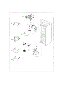 Refrigerator parts for Samsung Refrigerator RS25J500DWW/AA / 0000 from AppliancePartsPros.com