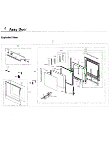 Door Asy parts for Samsung Wall Oven NV51K6650DG/AA / 0000 from AppliancePartsPros.com